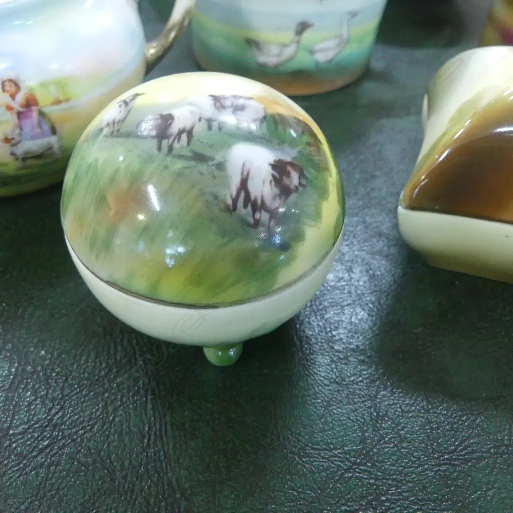 9 PCES ROYAL BAYREUTH FARMYARD PAT. TEA CHINA Image 1++