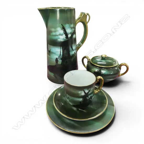 ASSORTED ROYAL BAYREUTH WINDMILL PAT. CHINA; JUG, SUGAR & TRIO