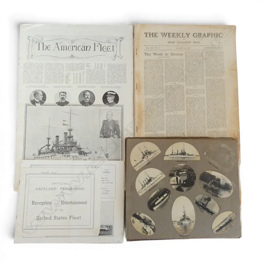 EPHEMERA from the 1908 & 1925 AMERICAN 'GREAT WHITE' FLEET VISIT to AUCKLAND  Image 1++