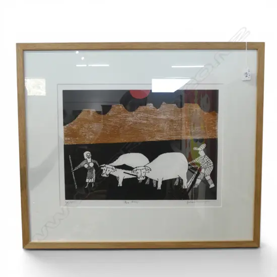 JULIAN TREVELAYN (BRITISH), 'THE PLOUGH', ETCHING & AQUATINT ED. 39/150, SIGNED, TITLED AND EDITIONED, 320 X 445mm