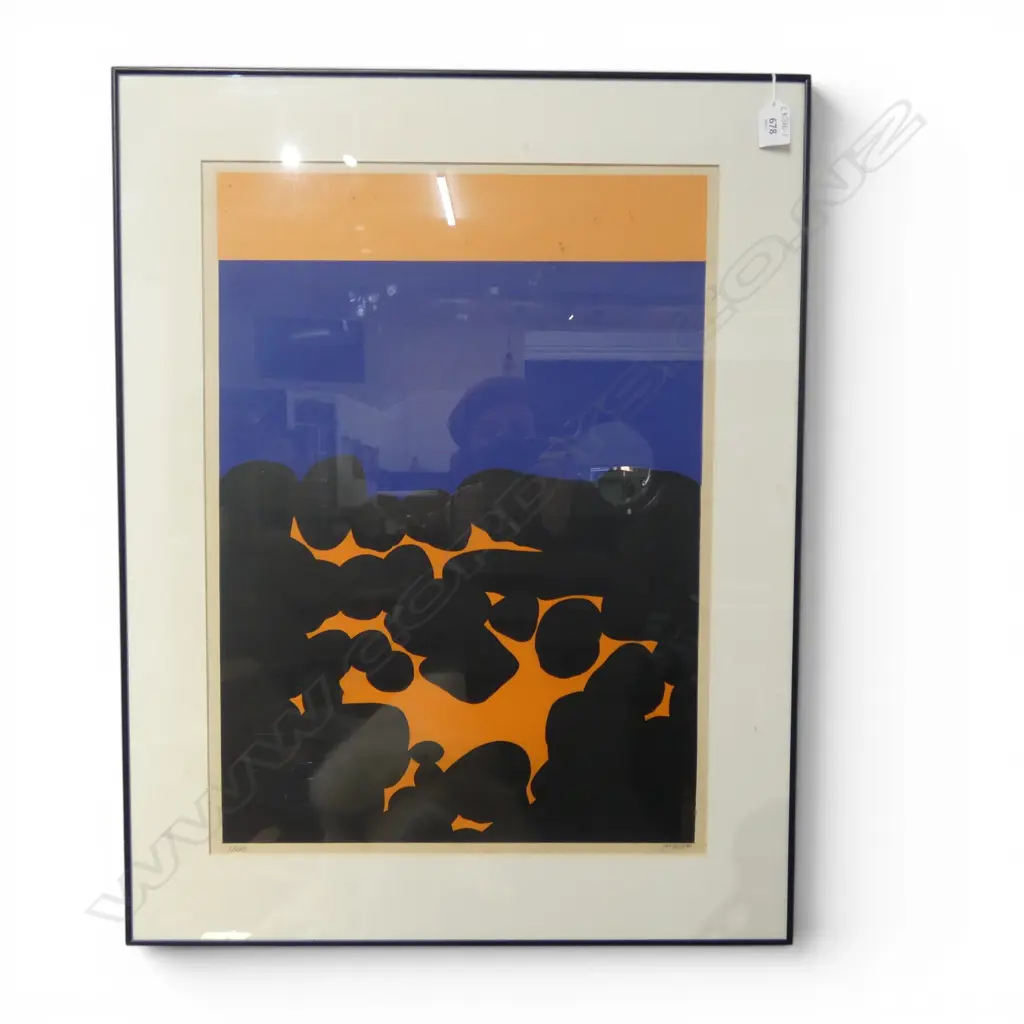 Michael Smither, Rocks and Orange Rock Pool, Screenprint, edition 1/40, initialled MDS & dated 71, 55 x 39 cm  Image 1++