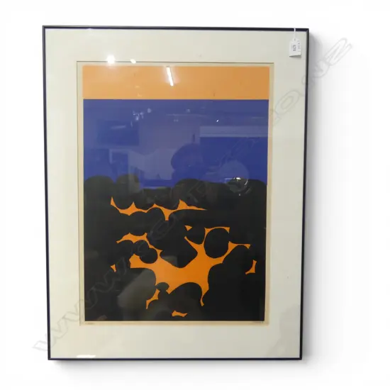 Michael Smither, Rocks and Orange Rock Pool, Screenprint, edition 1/40, initialled MDS & dated 71, 55 x 39 cm 