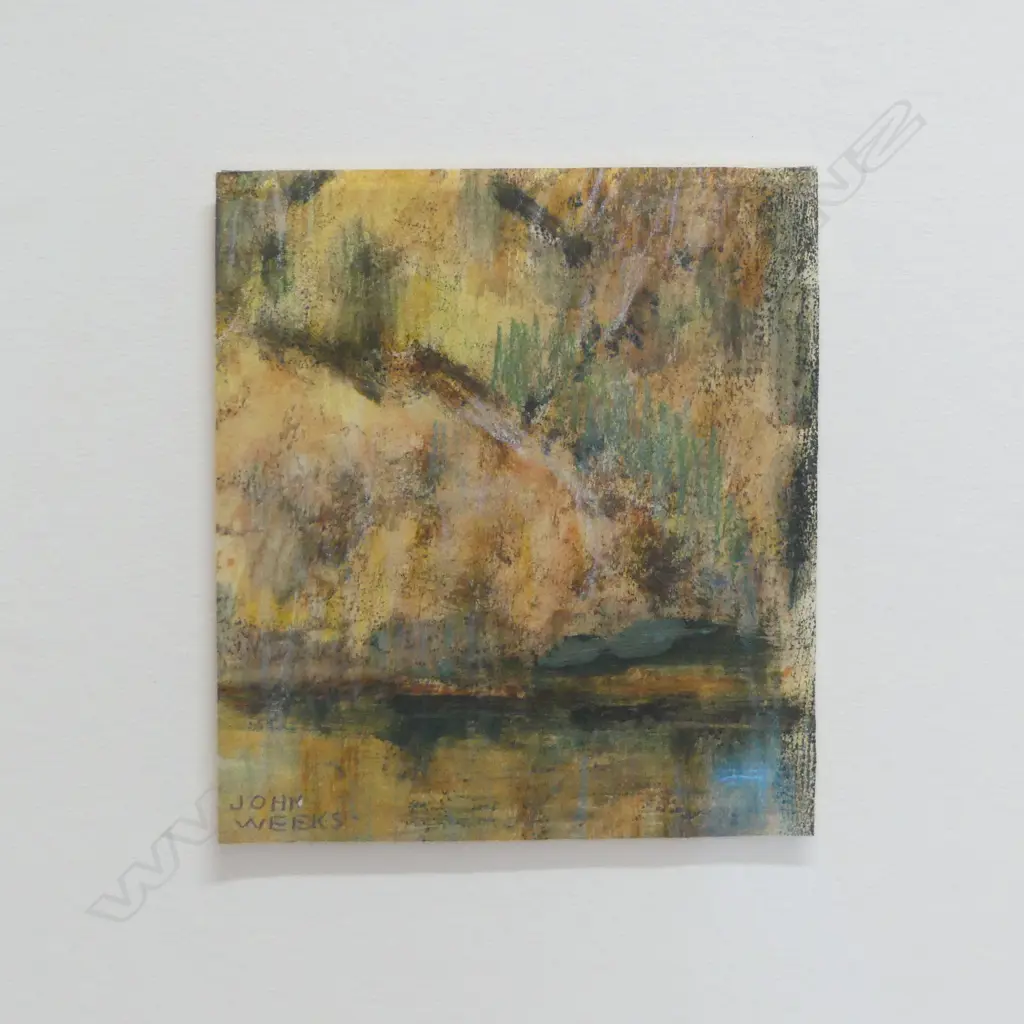 JOHN WEEKS, UNTITLED (ABSTRACT), PASTEL, SIGNED, 105 X 90mm Image 1++