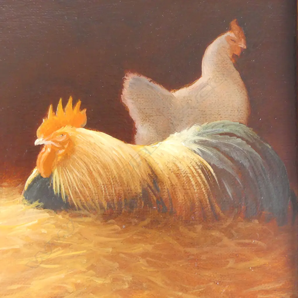 Bev. TAYLOR (1936-2015) OIL ON BOARD 'JUST PASSING' signed & dated 1994. 155 x 125mm Image 1++