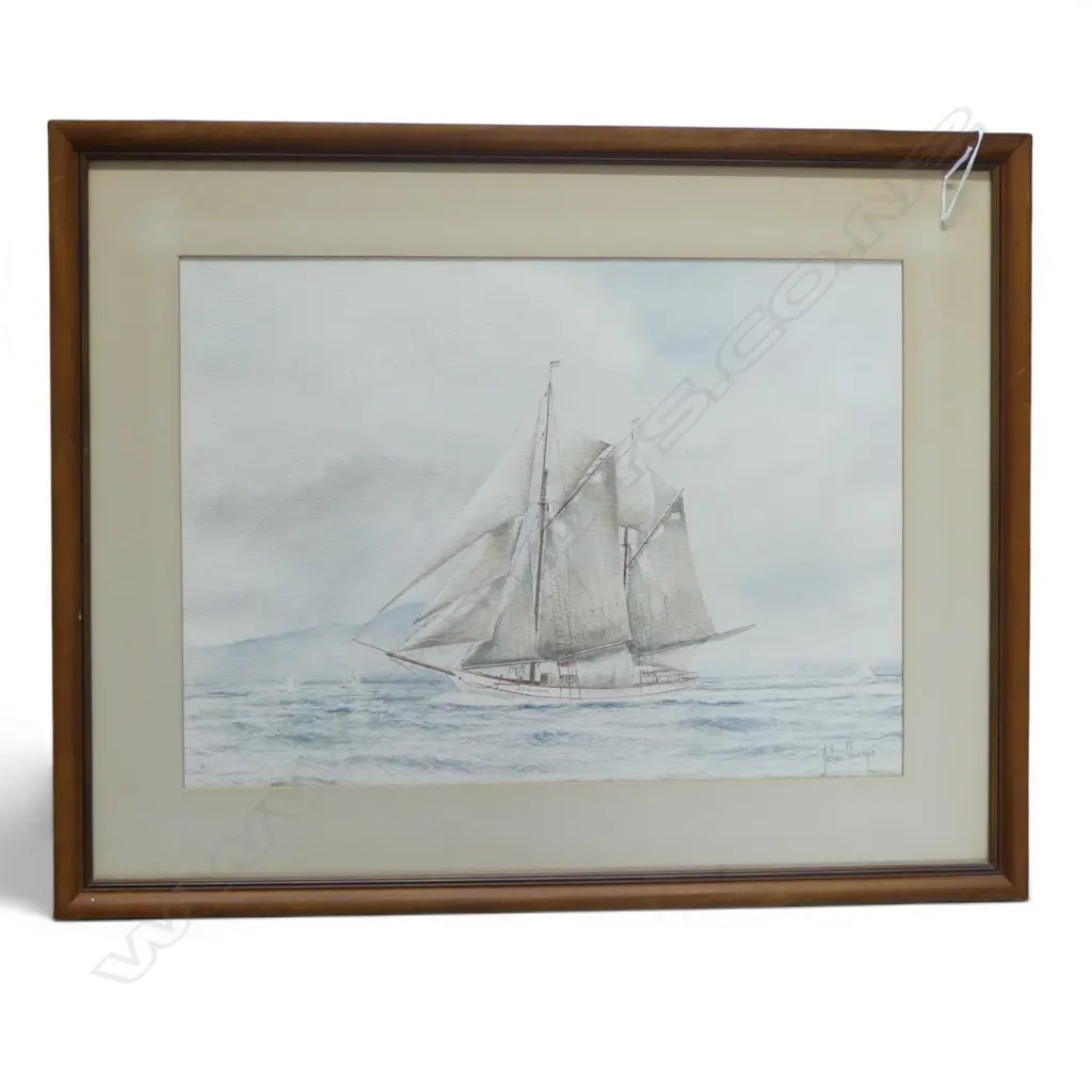JOHN SHARP, LADY GLADYS AUCKLAND ANN. REGATTA 1914, W/C, 270x370mm Image 1++