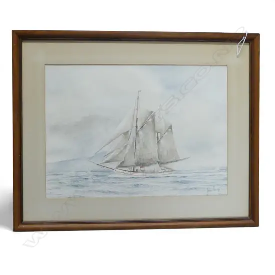JOHN SHARP, LADY GLADYS AUCKLAND ANN. REGATTA 1914, W/C, 270x370mm