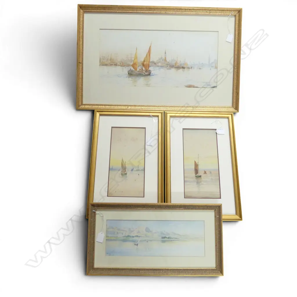 GRP OF 4 WATERCLRS INCL. 2 VENETIAN SCENES (FOXED), MCGRICK 'THEBES', UNSIGNED VENETIAN WATERCOLOUR 235 X  515M Image 1++