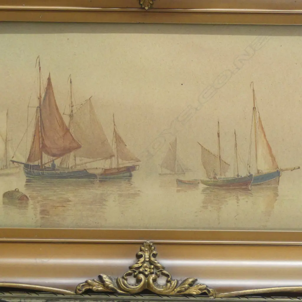 GARMAN MORRIS, 'HAZY MORNING' W/C 190 X 490mm + VALINO 'VENETIAN SCENE' W/C Image 1++