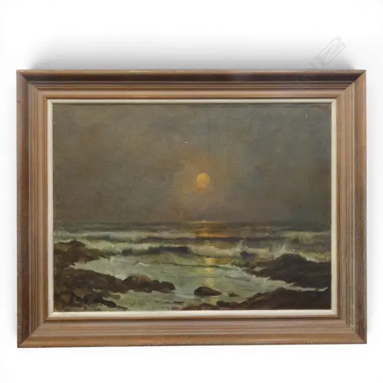 CHARLES HOWORTH, MOONLIT SEASCAPE,SIGNED LOWER RIGHT (ILLEGIBLY) DATED 1912, OIL ON CANVAS, 445 X 600mm