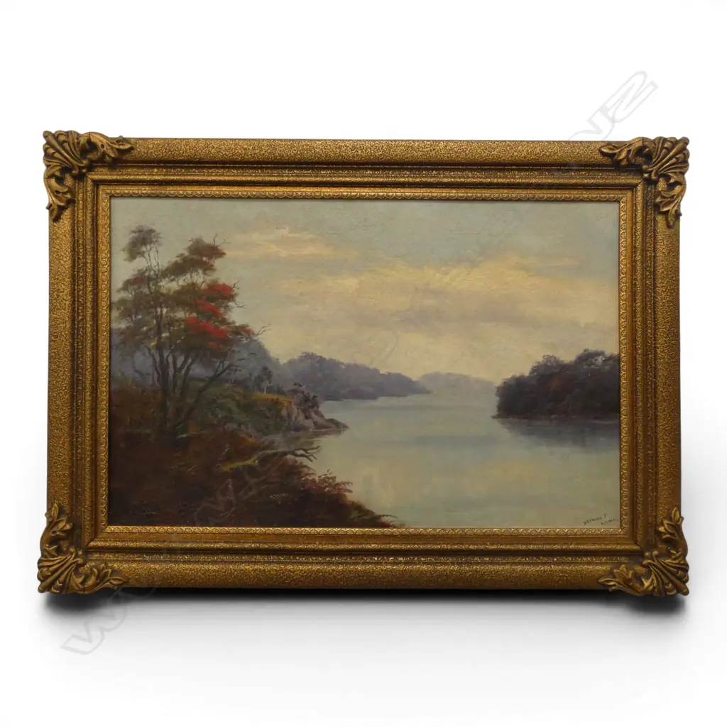 K.FEILDEN, RATA IN BLOOM - STEWART ISLAND, OIL ON BOARD, SIGNED, 335 X 520mm Image 1++