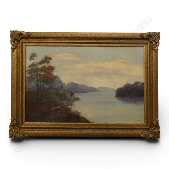 K.FEILDEN, RATA IN BLOOM - STEWART ISLAND, OIL ON BOARD, SIGNED, 335 X 520mm
