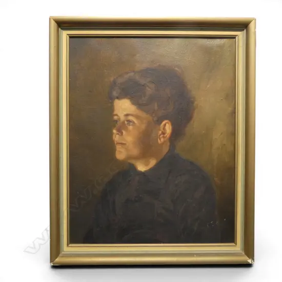BEATRIX CHARLOTTE DOBIE, DENIS CLARKE PORTRAIT, 1922, OIL ON CANVAS, SIGNED, INSCRIBED VERSO, 850x900mm