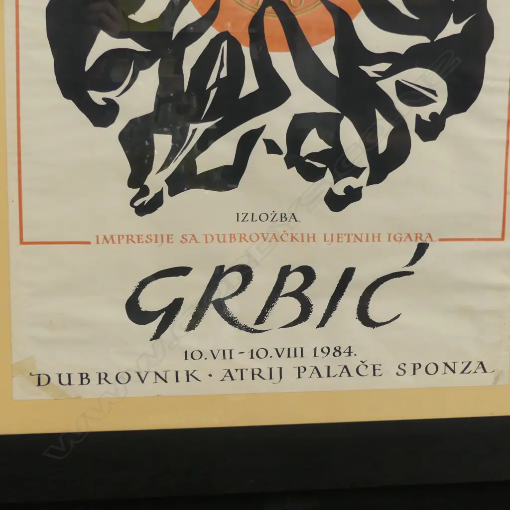 VINTAGE  CROATIAN EXHIBITION POSTER, DUBROVNIK 1984,700 X 500MM Image 1++