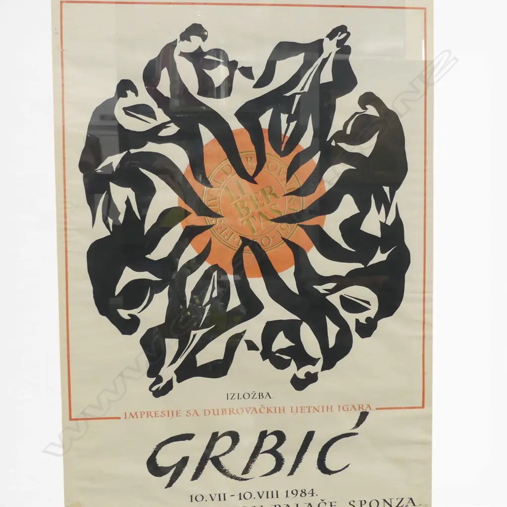 VINTAGE  CROATIAN EXHIBITION POSTER, DUBROVNIK 1984,700 X 500MM Image 1++