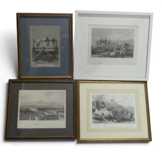 4 FRAMED CHINESE ENGRAVINGS