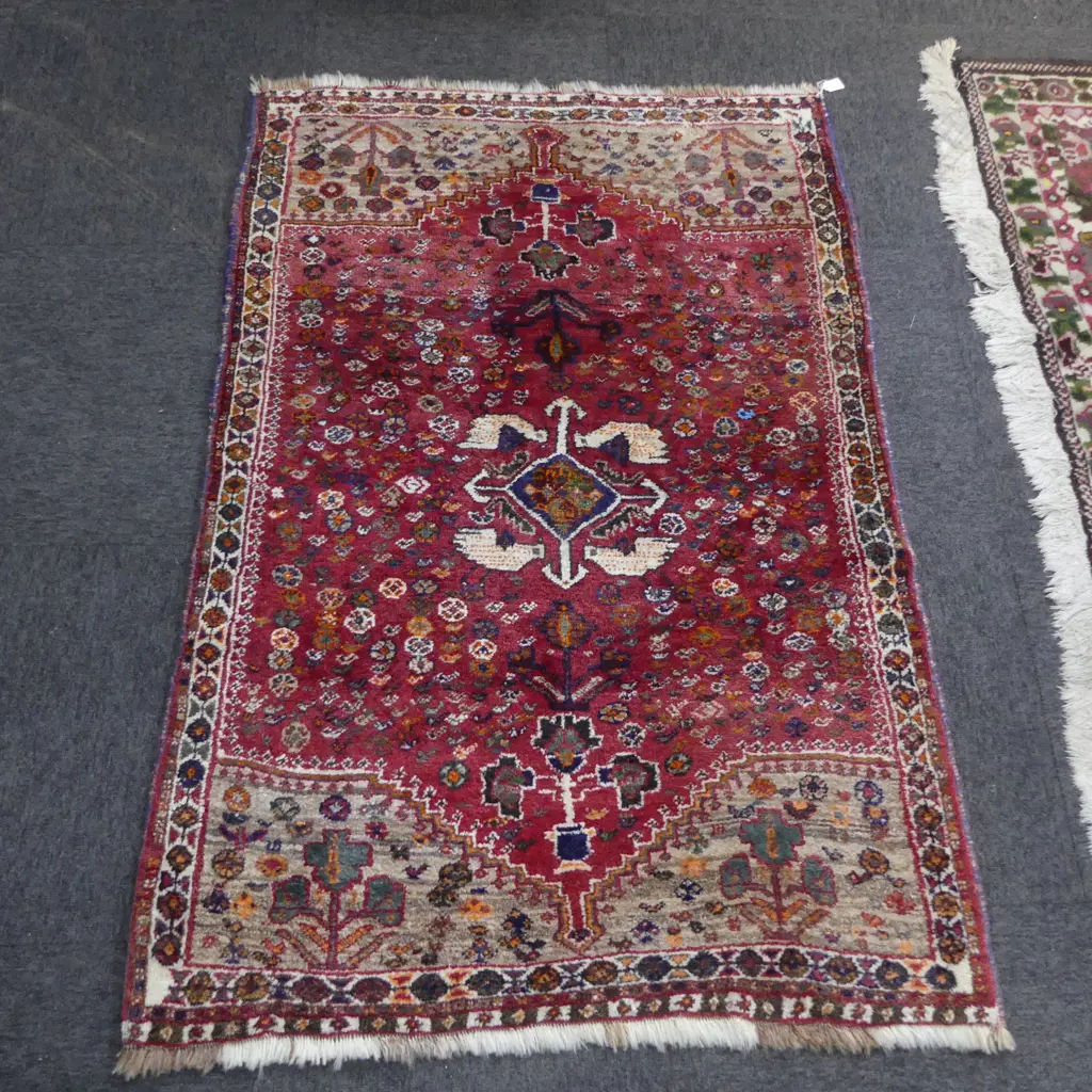 PERSIAN HAND KNOTTED ALL WOOL RUG fading 1420x970mm Image 1++