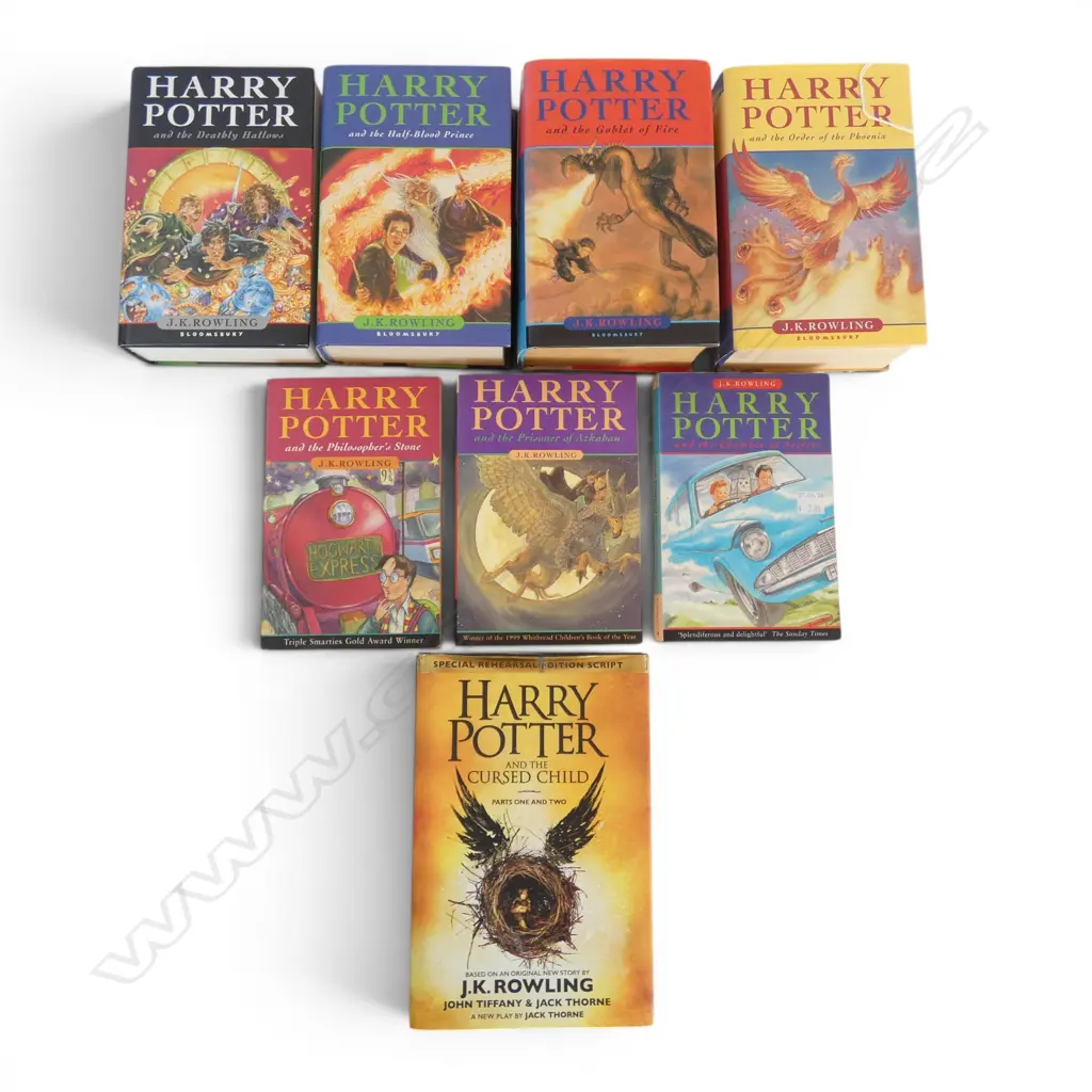 8 HARRY POTTER BOOKS, some 1st editions and 1st print runs Image 1++