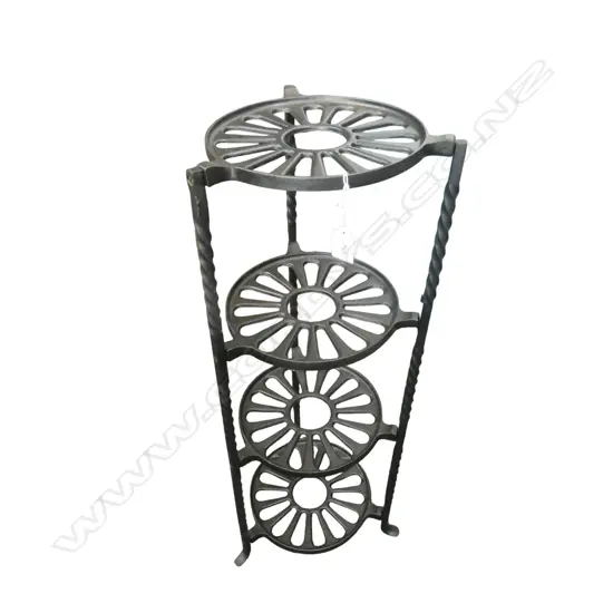 FOUR TIER CAST IRON PLANT STAND H760MM 