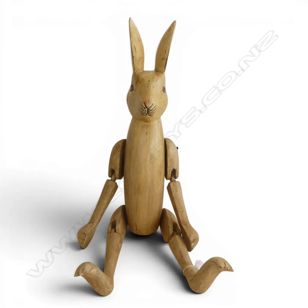 LARGE WOODEN ARTICULATED RABBIT, L.680MM Image 1++