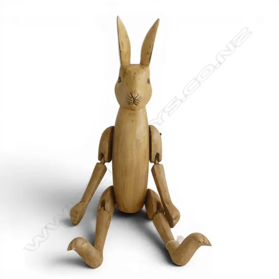 LARGE WOODEN ARTICULATED RABBIT, L.680MM