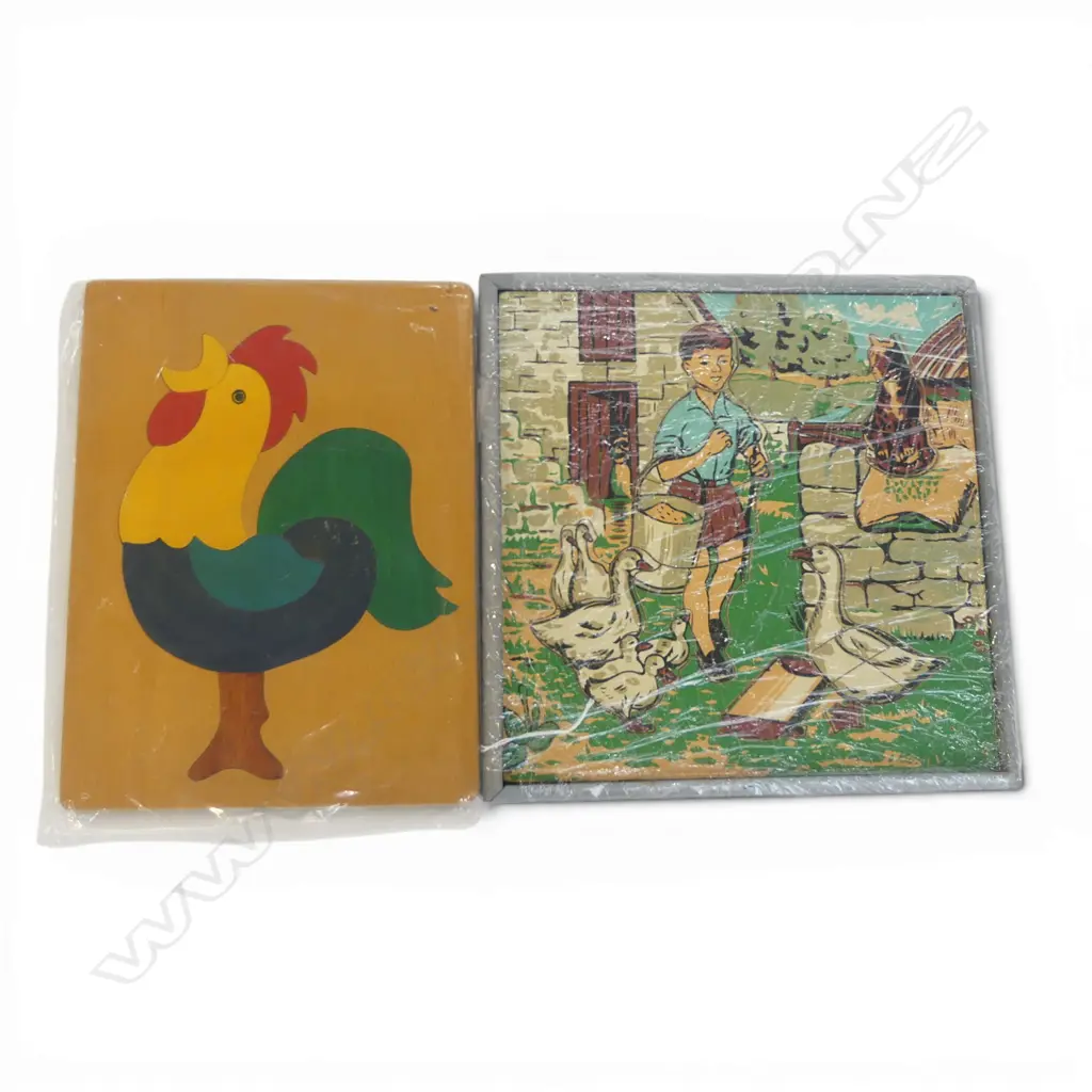 2 VINTAGE WOODEN PUZZLES  Image 1++