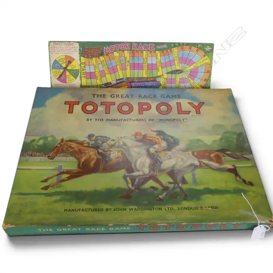 TOTOPOLY - THE GREAT HORSE RACE GAME complete + SMALL MOTOR GAME