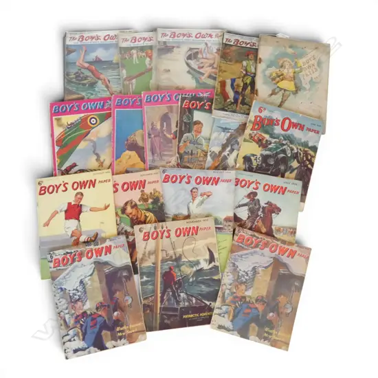 19 VINTAGE 'BOYS OWN' MAGAZINES, YEARS 1886, 1922, 1927, 1928, 1939, 1941 & 1942