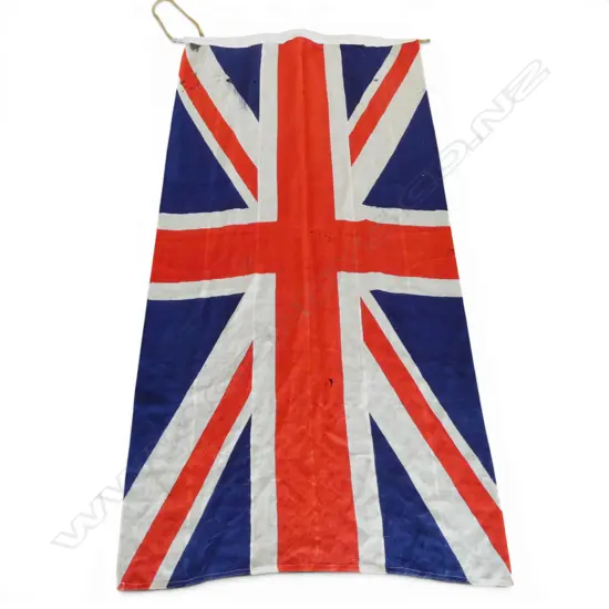 OLD BRITISH UNION JACK FLAG cotton w fibre rope. Some distress1800 x 880mm