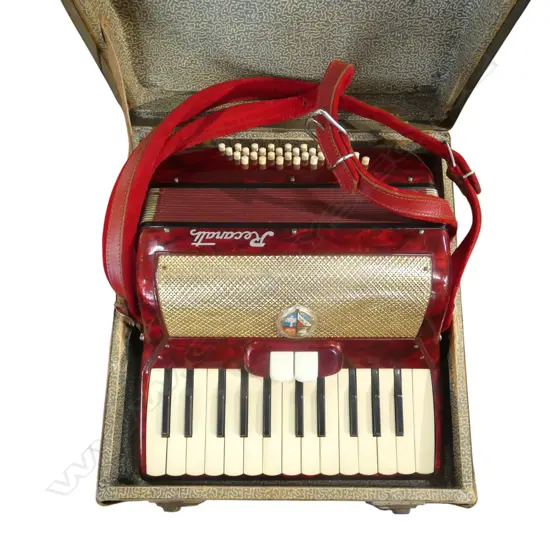 ITALIAN RECANATI PIANO ACCORDION, CASED W.385mm