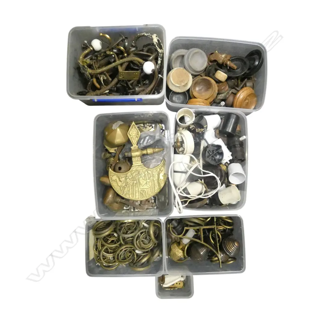 ASST. HARDWARE; COAT HOOKS, CURTAIN HOOPS ETC Image 1++