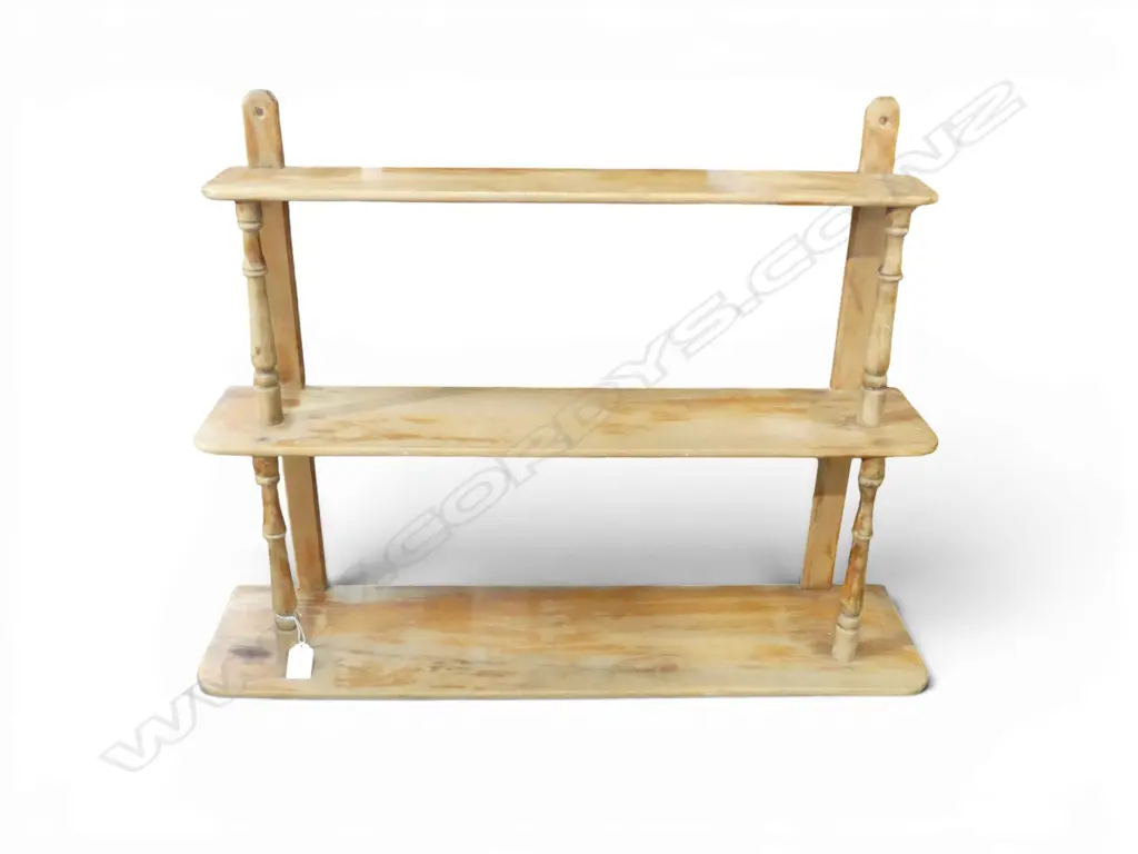 3 TIER WALL MOUNTED WOODEN SHELVES 755x190x710mm Image 1++