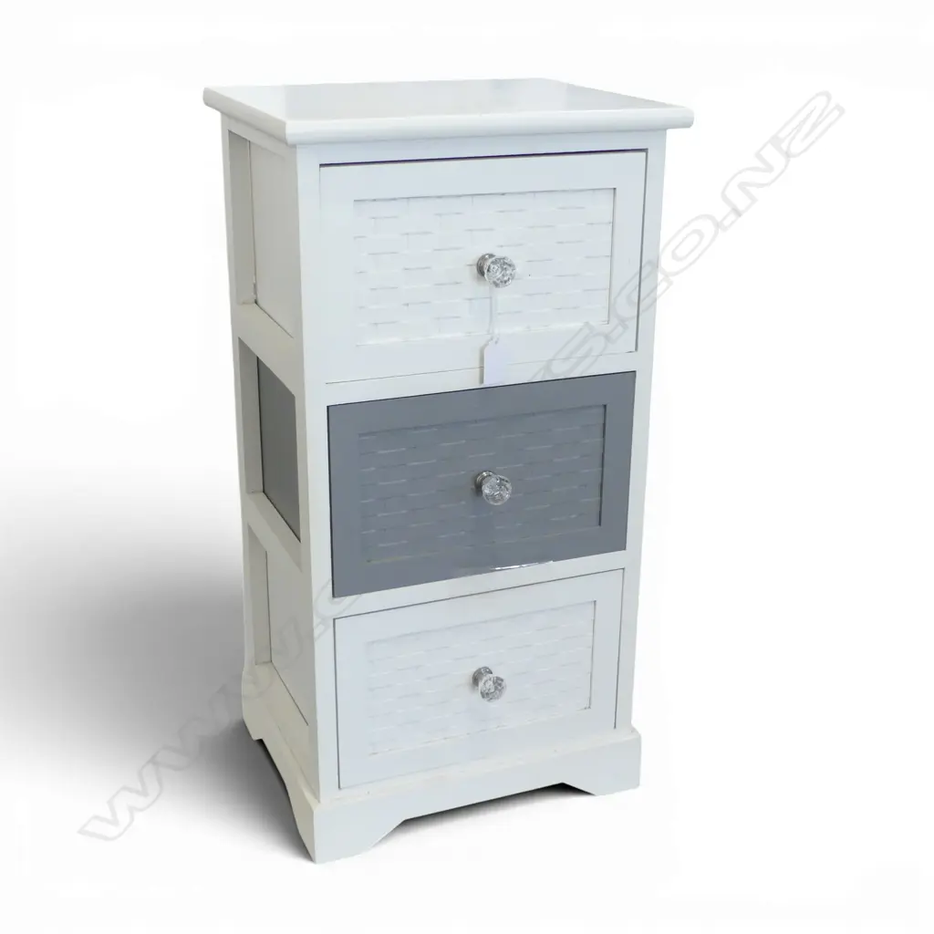 SML WHITE SET 3 DRAWERS 320x270x600mm Image 1++