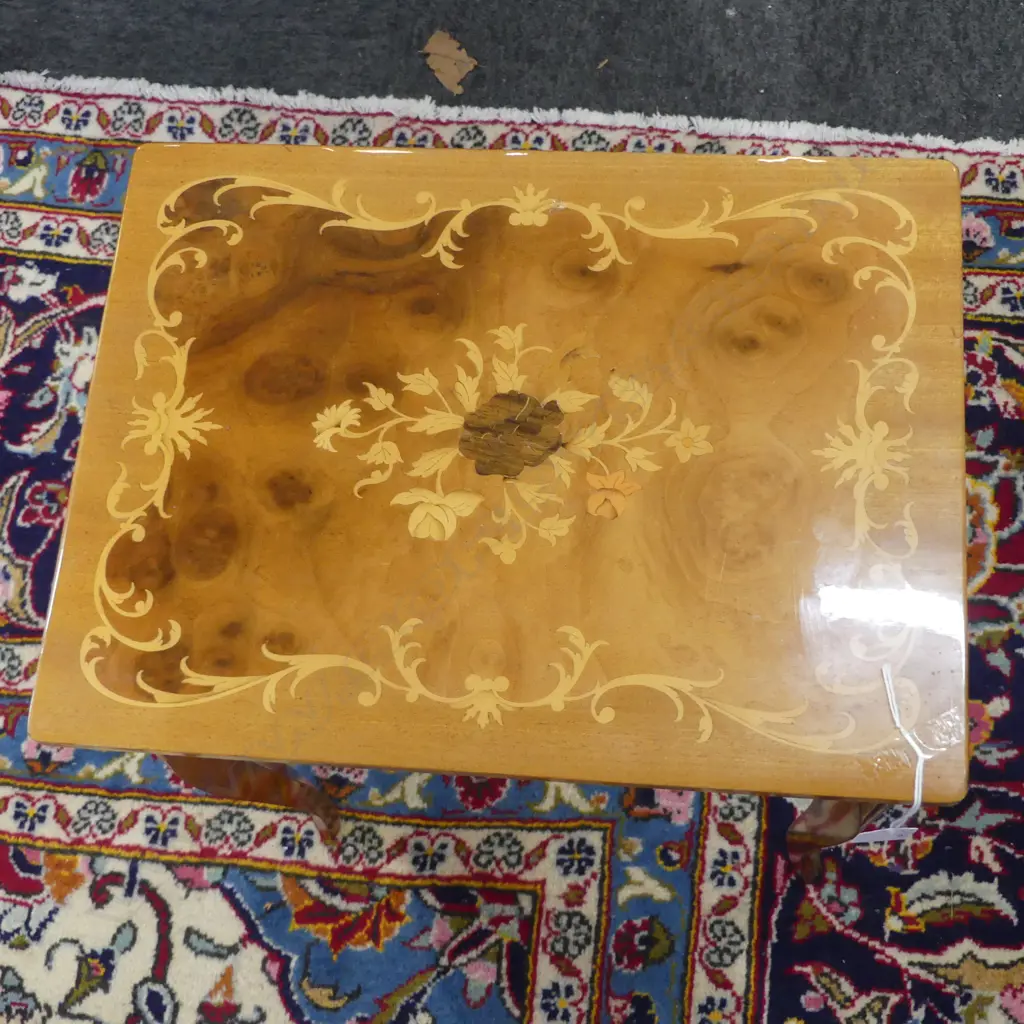 ITALIAN INLAID SIDE TABLE W.365mm MUSIC NOT WORKING Image 1++