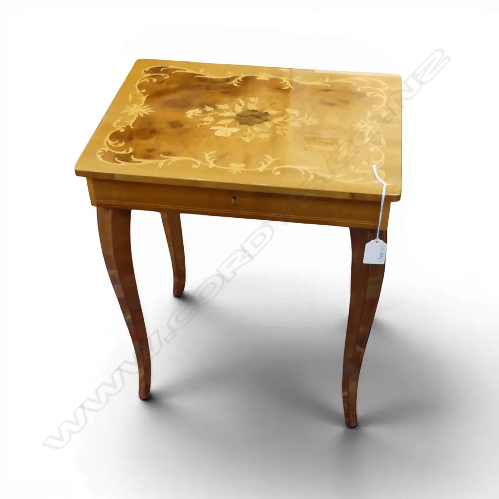 ITALIAN INLAID SIDE TABLE W.365mm MUSIC NOT WORKING Image 1++