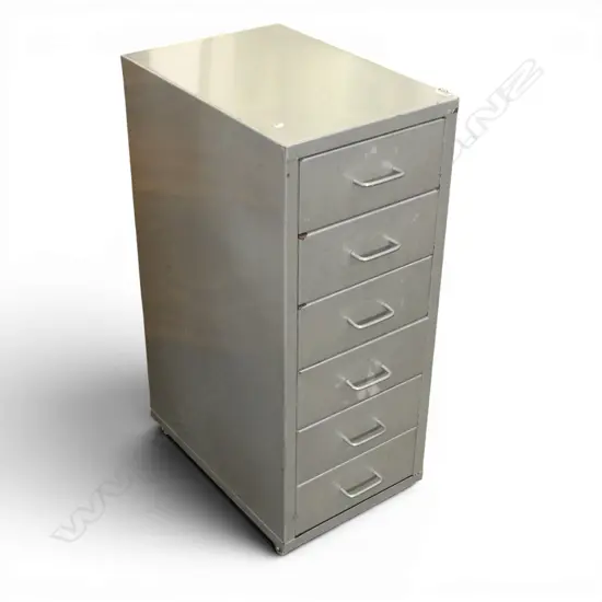 6 DRAWER METAL FILING CABINET ON CASTORS 280x410x685mm