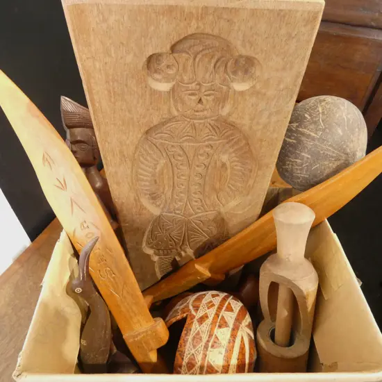 ASST. CARVED WOODEN PIECES; PACIFIC ETC