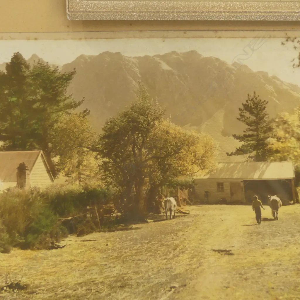 4 VINTAGE FRAMED NZ LANDSCAPE PHOTOS; GEOFFREY C. WOOD 'MAITAI RIVER' 360x290mm, WHITES AVIATION? ETC Image 1++