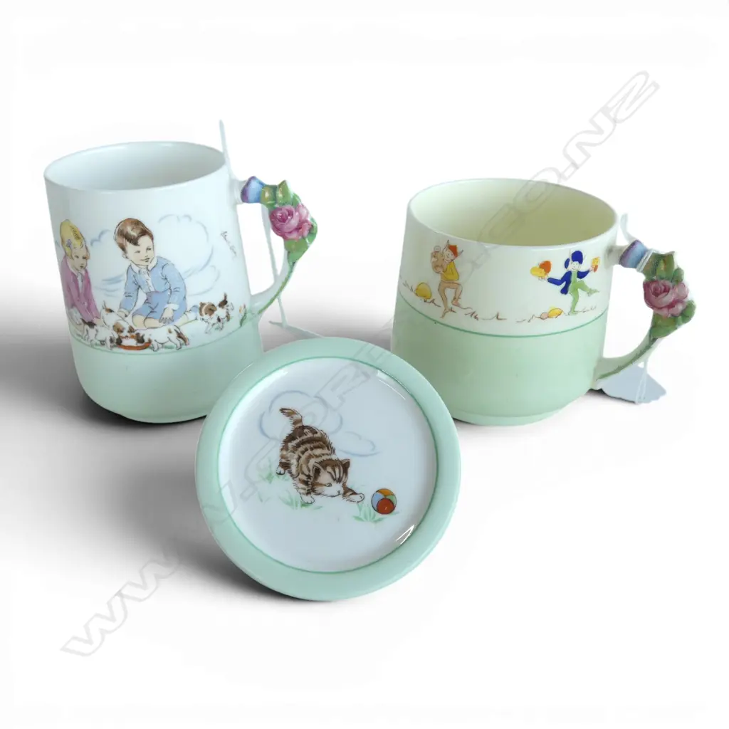 2 VINTAGE PARAGON CHINA  EILEEN SOPER MUGS & SML PLATE Image 1++