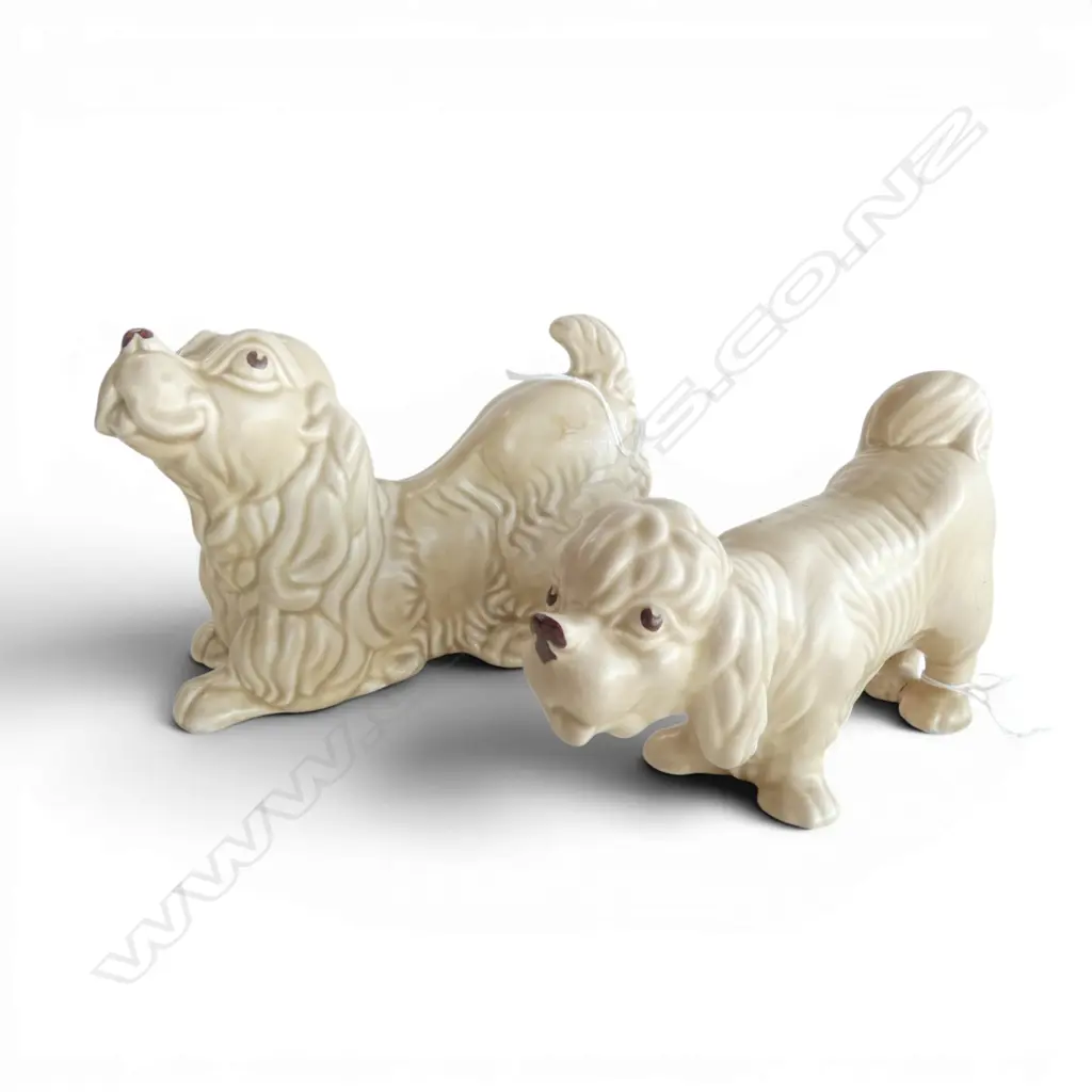 2 SYLVAC DOGS; SPANIEL #3177, H.120mm & SEALYHAM TERRIER, H.110x150mm Image 1++