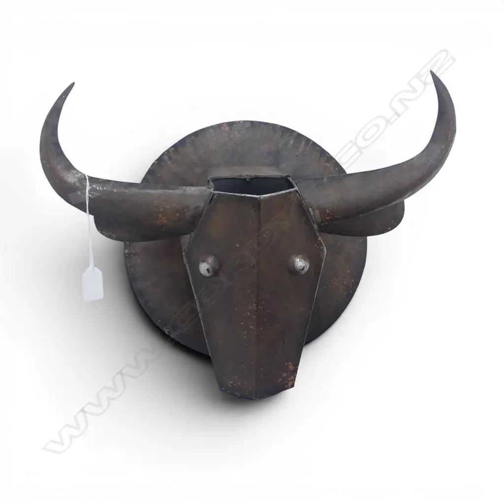 HORNED COW METAL WALL ART W.450mm Image 1++