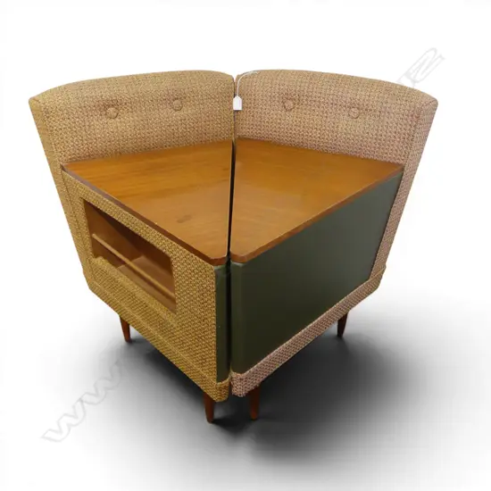 PR OF MID-CENTURY WEDGE FORM CORNER TABLES 530x680x790mm