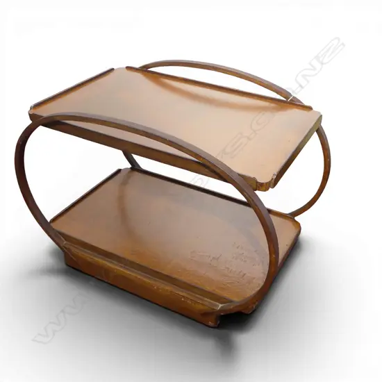 ART DECO OAK TEA TROLLEY 780x480x595mm