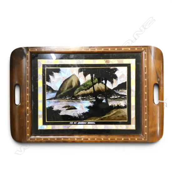 BUTTERFLY WING TRAY 'RIO DE JANEIRO BRAZIL' 340x530mm