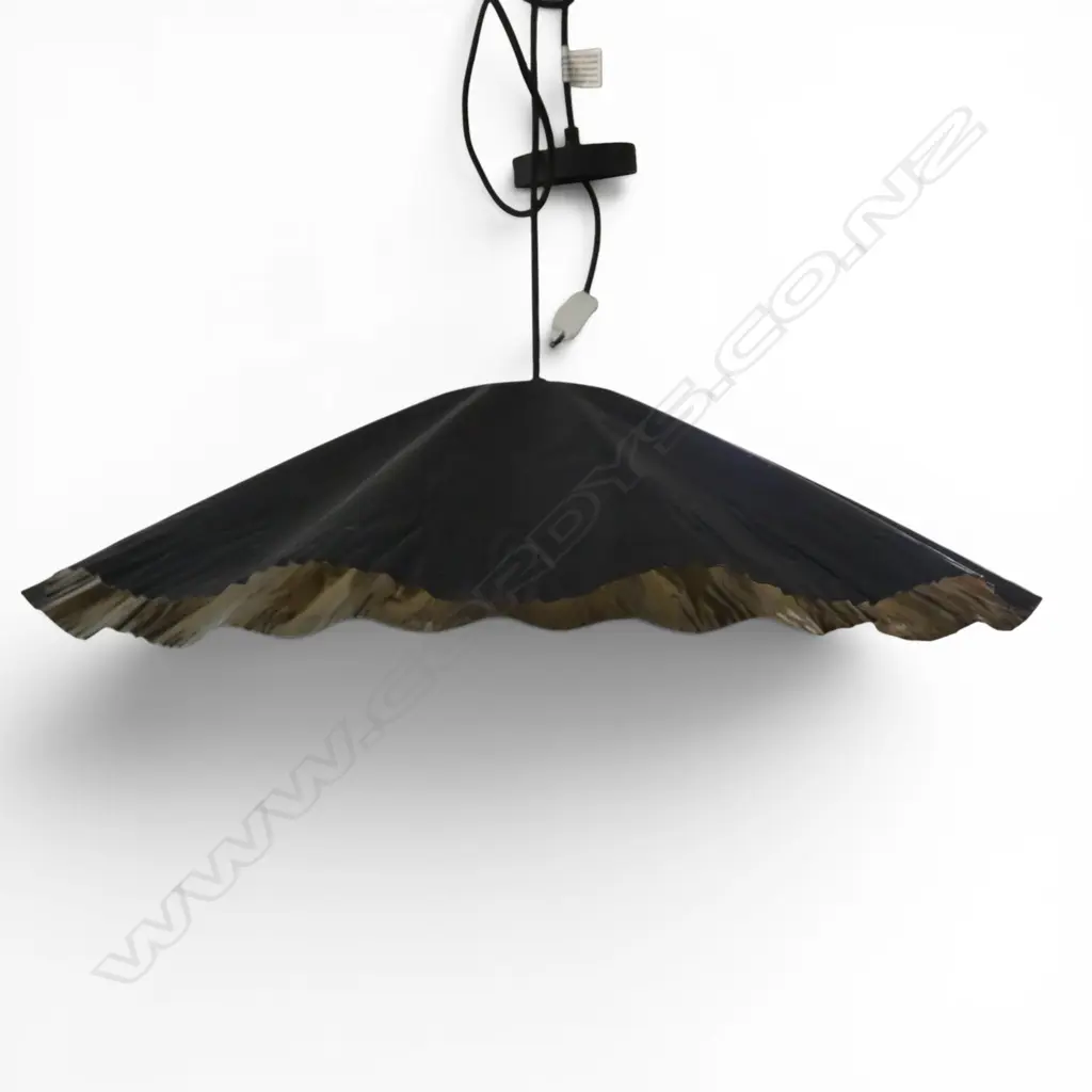 MODERN CRIMPED METAL PENDANT LIGHT 680mm dia Image 1++