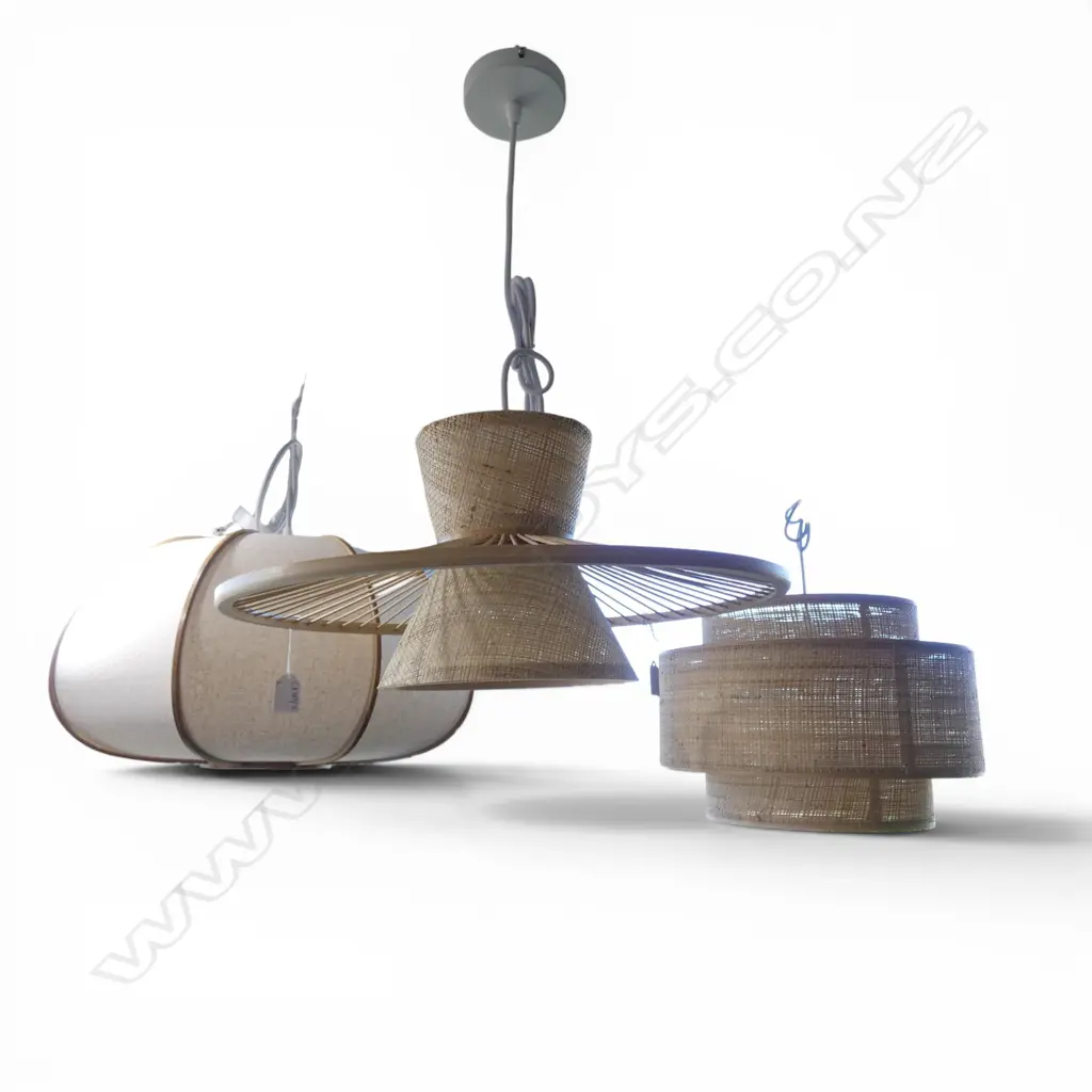 3 MODERN PENDANT LIGHTS 450mm dia Image 1++