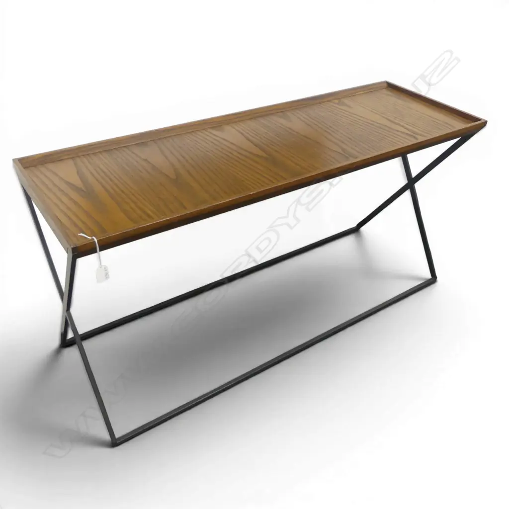 MODERN OAK TOP SIDE TABLE 1200x400x590mm Image 1++