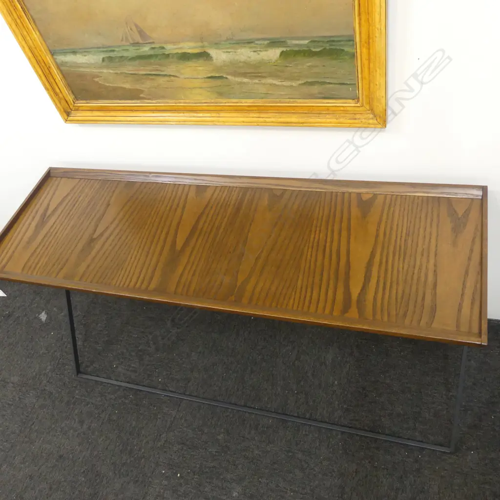 MODERN OAK TOP SIDE TABLE 1200x400x590mm Image 1++