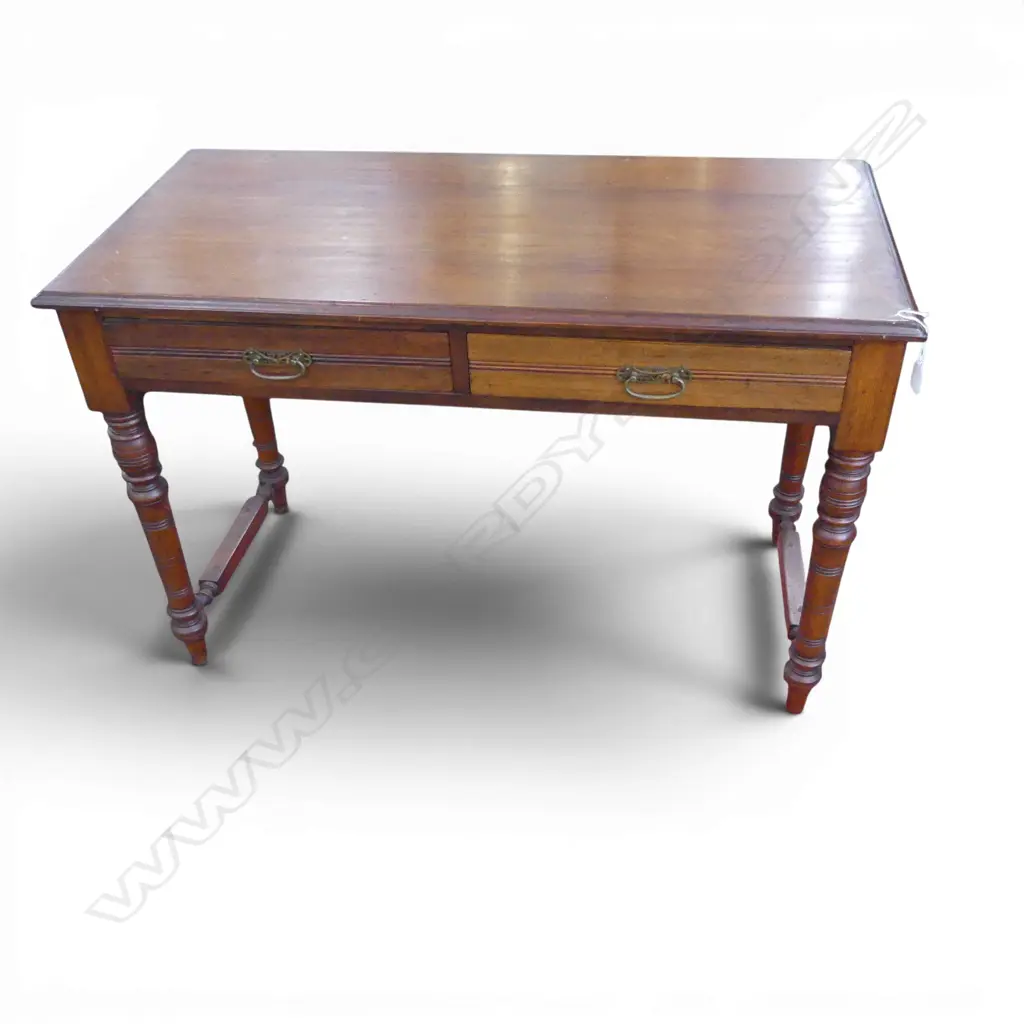 ANTIQUE MAHOGANY TABLE w. 2 DRAWERS 1050x490x680mm Image 1++