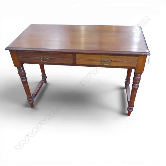 ANTIQUE MAHOGANY TABLE w. 2 DRAWERS 1050x490x680mm