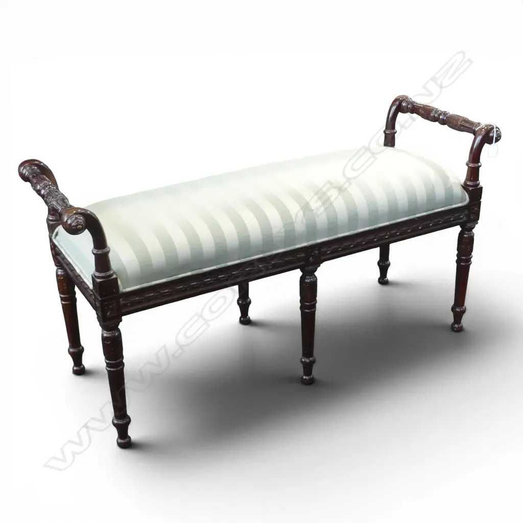 MODERN LONG ROLLED ARM STOOL L.1200mm Image 1++